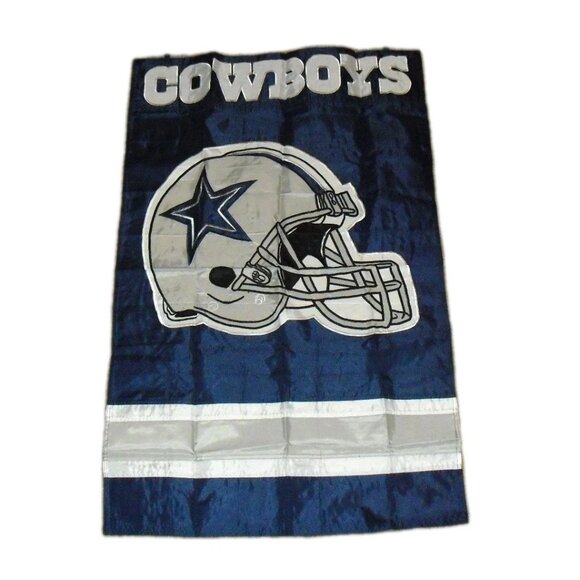 Dallas Cowboys Embroidered Two Sided Flag Banner 44 X 28 Inches New Nfl - Picture 1 of 2